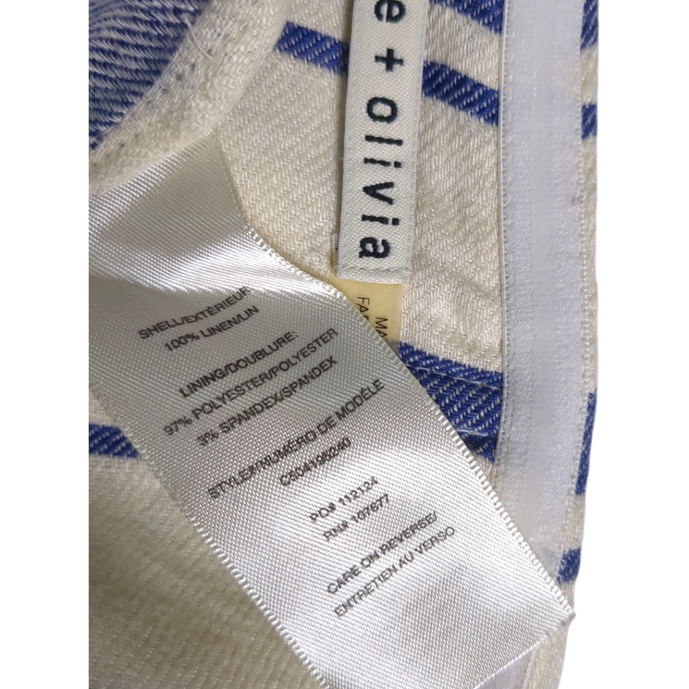Alice + Olivia ‘Lucie’ Striped Linen Strapless Jumpsuit SZ 6 - Picture 7 of 10